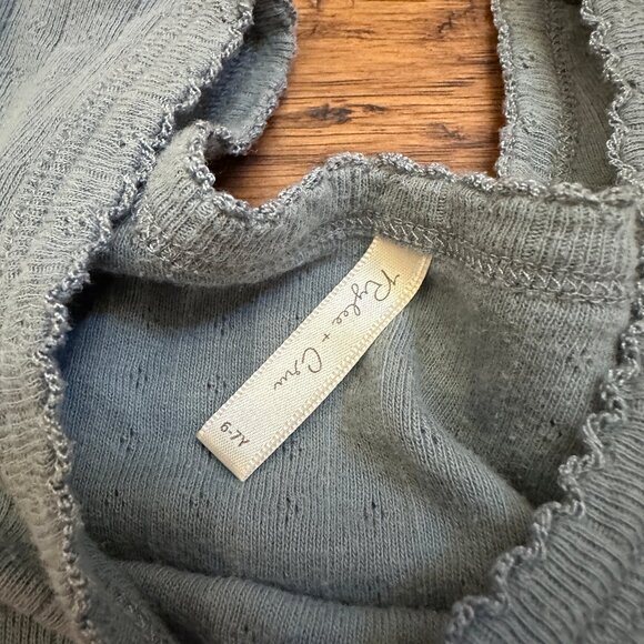 Rylee + Cru Dusty Blue Stripe Skirt Set 6-7 Y - Picture 2 of 3